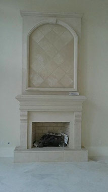Beautiful Stone Fireplace Mantel ASD Surfaces Palm Beach